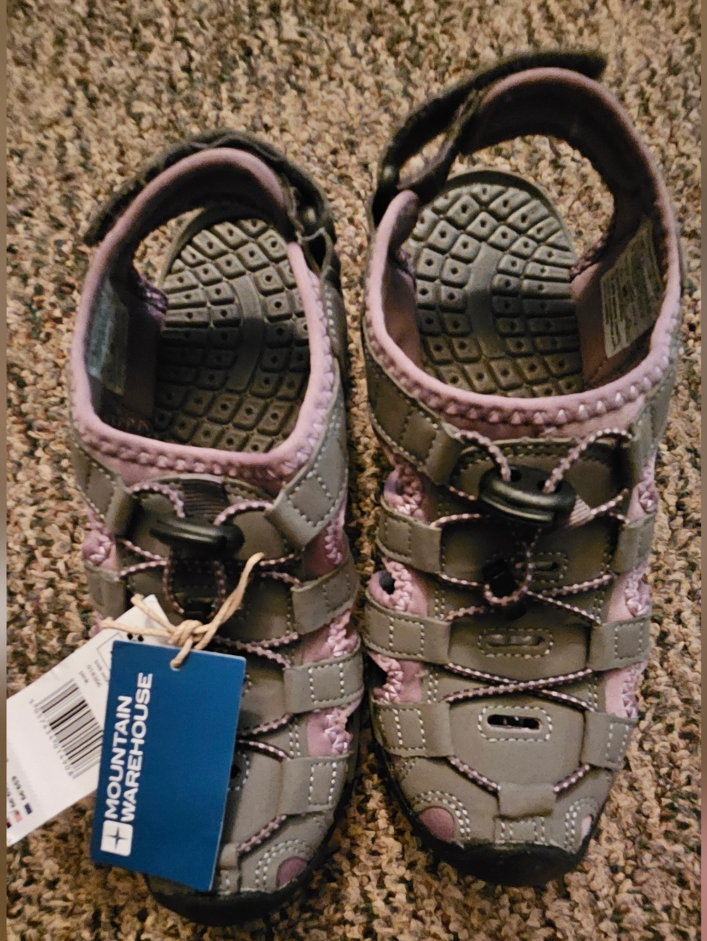 Mountain Warehouse Grey + Light Purple Hiking Sandals Size US 6 NWT